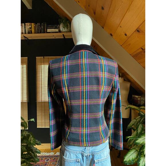 Vintage Jacket Rainbow Plaid Black - Picture 5 of 7